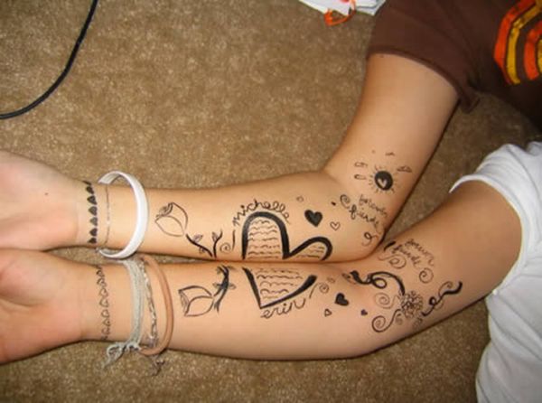 cute matching tattoos for best friends. Cool Matching Tattoos