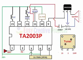 Circuit Diagram of FM Radio - ta2003p radio circuit