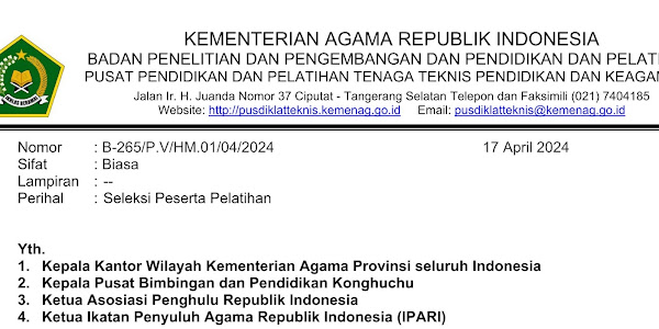 Seleksi Peserta Pelatihan Deteksi Dini Konflik Sosial Keagamaan bagi Jabatan Fungsional Keagamaan