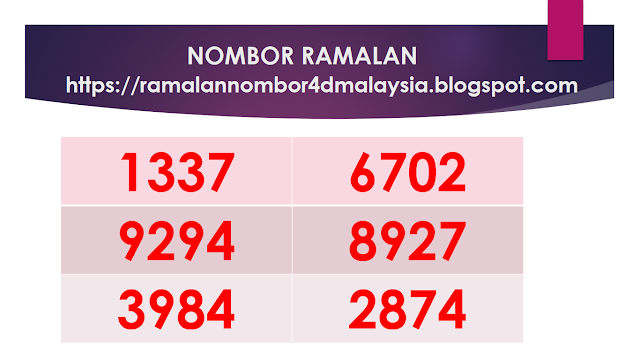 NOMBOR EKOR BERTUAH HARI INI