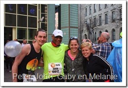 Peter, John, Gaby en Melanie