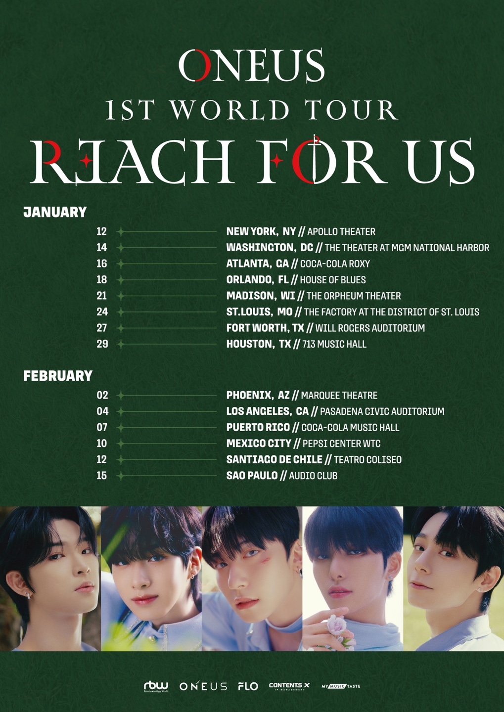 ONEUS Announce American Dates of 1st World Tour "Reach for Us"