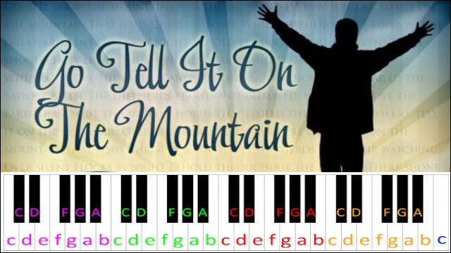 Go Tell It on the Mountain Piano / Keyboard Easy Letter Notes for Beginners
