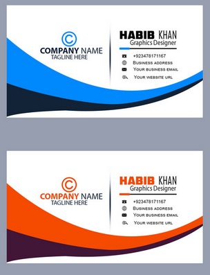 Blue black red white business card template psd eps