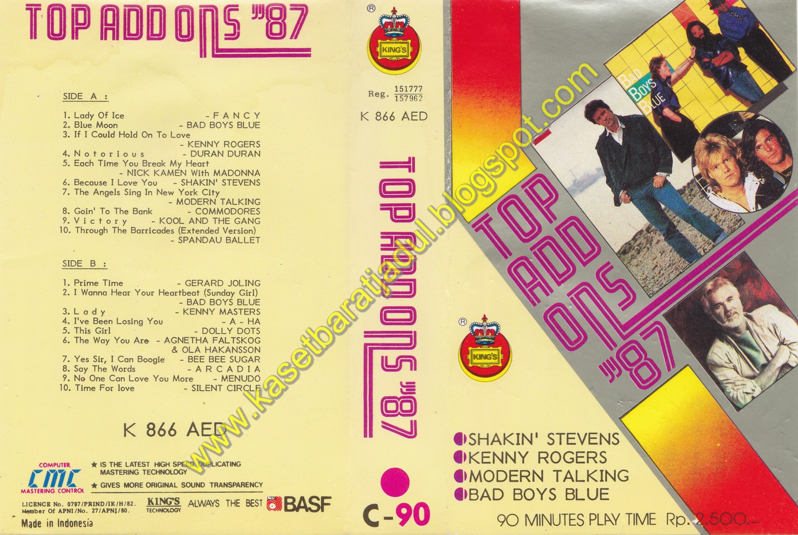Kaset Barat Jadul (KaBar Dul): Top Add ons '87 (Kings Records) Kaset Barat Jadul (KaBar Dul): Top Add ons '87 (Kings Records)