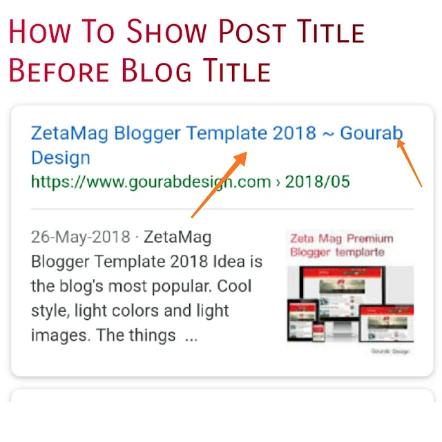 How to make post title appear before blog name