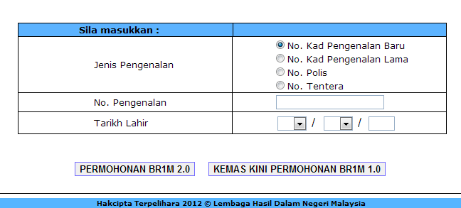 Daftar Bantuan Rakyat 1Malaysia BR1M 2.0 Online  Free 