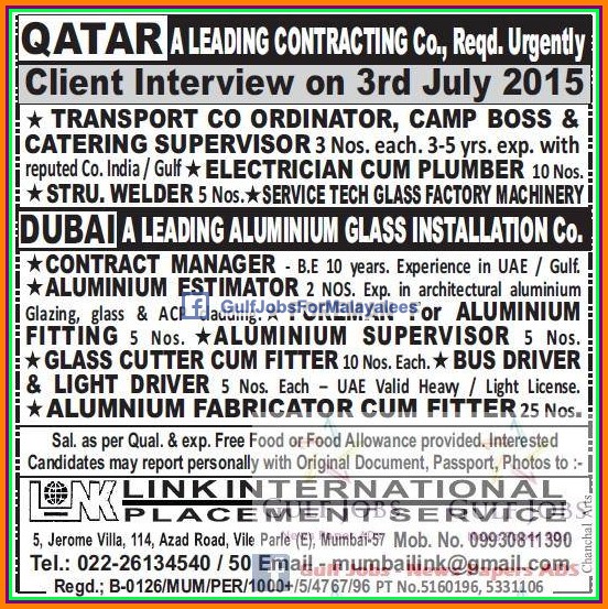 Contracting Company jobs for Qatar