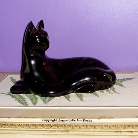 royal haeger black sitting cat porcelain figurine 