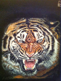 Peinture sur teeshirt tigre par bysoairdesign