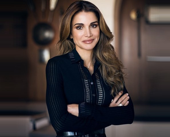 Queen Rania of Jordan's most memorable outfits, style and fashion. Balmain skirt, Valentino gown and Dior blouse