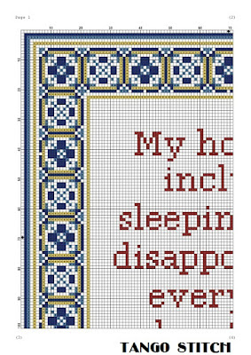 Disappointing everyone funny sarcastic cross stitch pattern - Tango Stitch