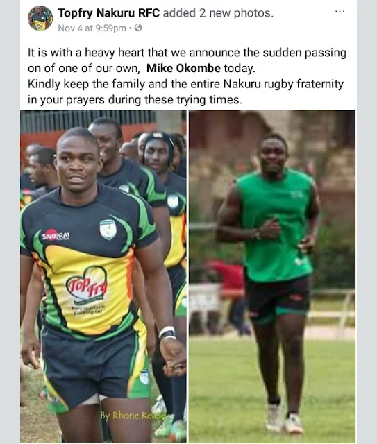 Photos: 27-year-old Kenyan rugby star Mike Okombe stabbed to death by his girlfriend