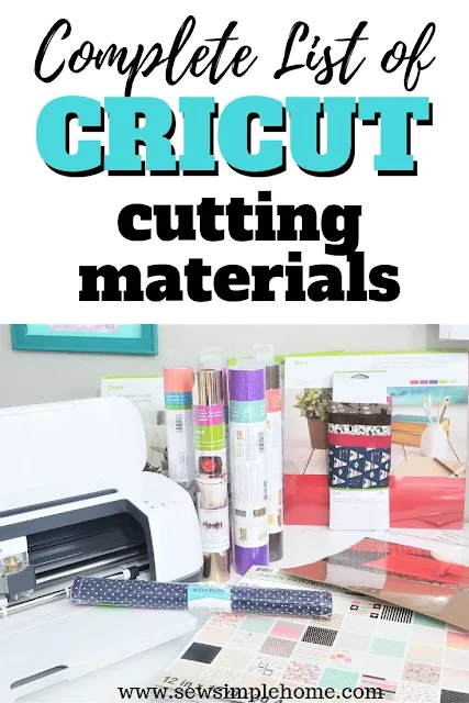 A complete list of Cricut cutting materials for both the Cricut Explore machines and Cricut Maker