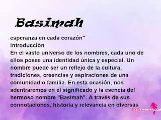 significado del nombre Basimah