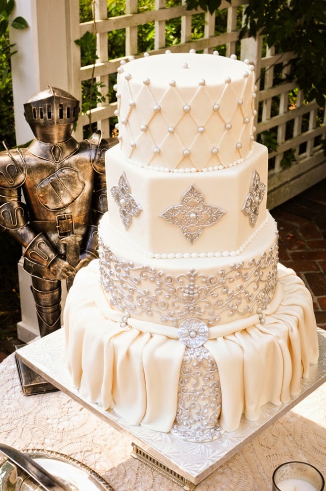 Blue And Silver Wedding Cake