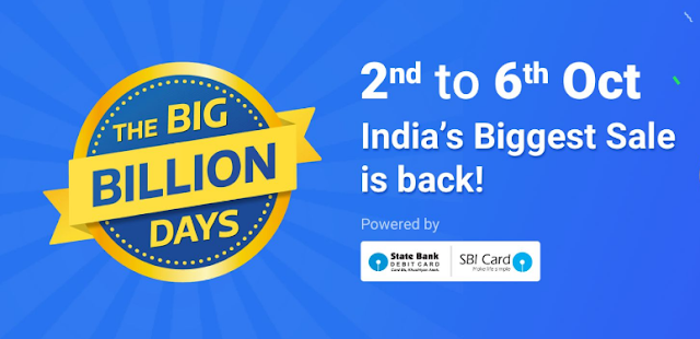 Flipkart THE BIG BILLION DAYS Starts from 2nd to 6th Oct 2016 on Flipkart