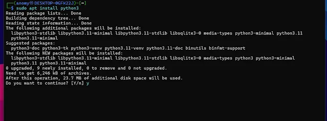 Installing python in kali linux