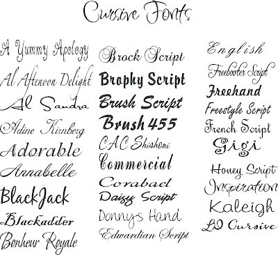 Cursive Fonts