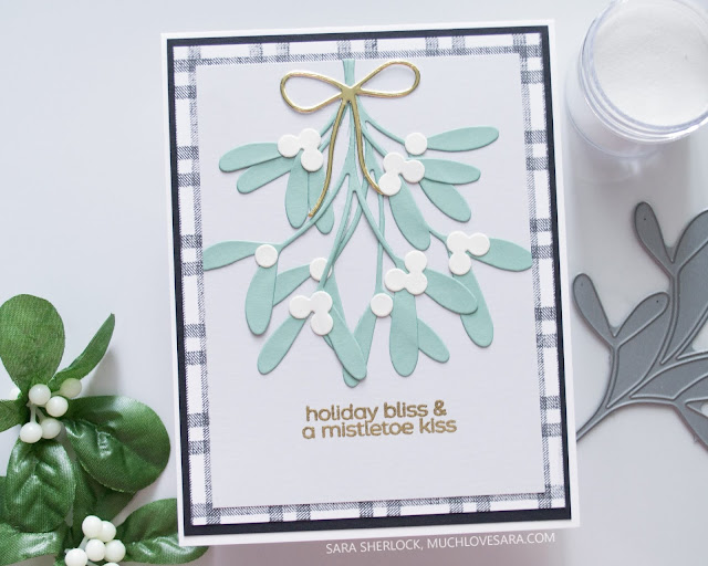 This soft and simple Christmas card was created using stamps and dies from the Concord & 9th 2019 Holiday Release.  Featuring the Mistletoe Messages bundle.  For the full details for each of four cards, along with details about where to purchase the supplies used, please visit the blog post.