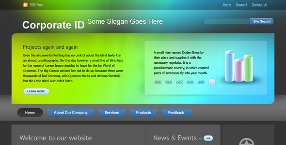 Turquoise Shining - Corporate PSD Templates