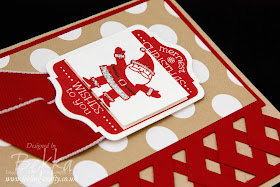 Tag It Christmas Card with stunning lattice border - instructions on an easy way to make this border are on this post!