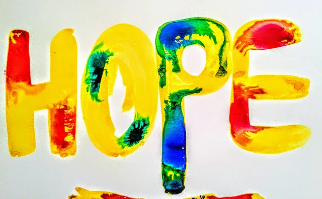 Hope; Word Art: Ink on paperboard by miabo enyadike.SOLD