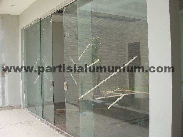 Partisi Aluminium kaca partisi kaca frameless kanopi 