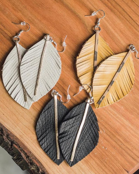 leather earrings from the design bar