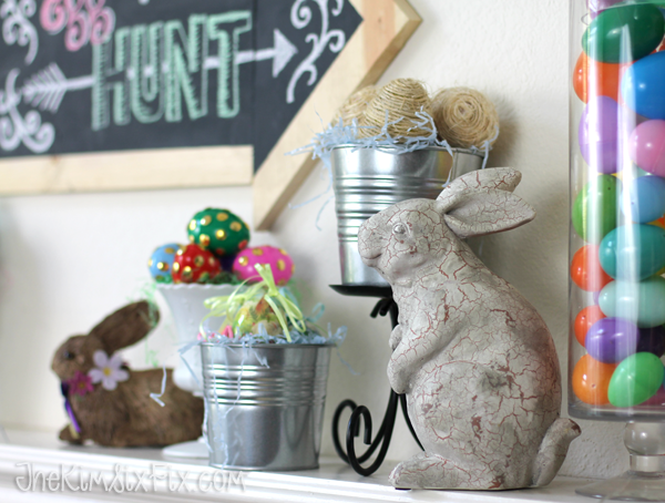 Easter Bunny and buckets of eggs