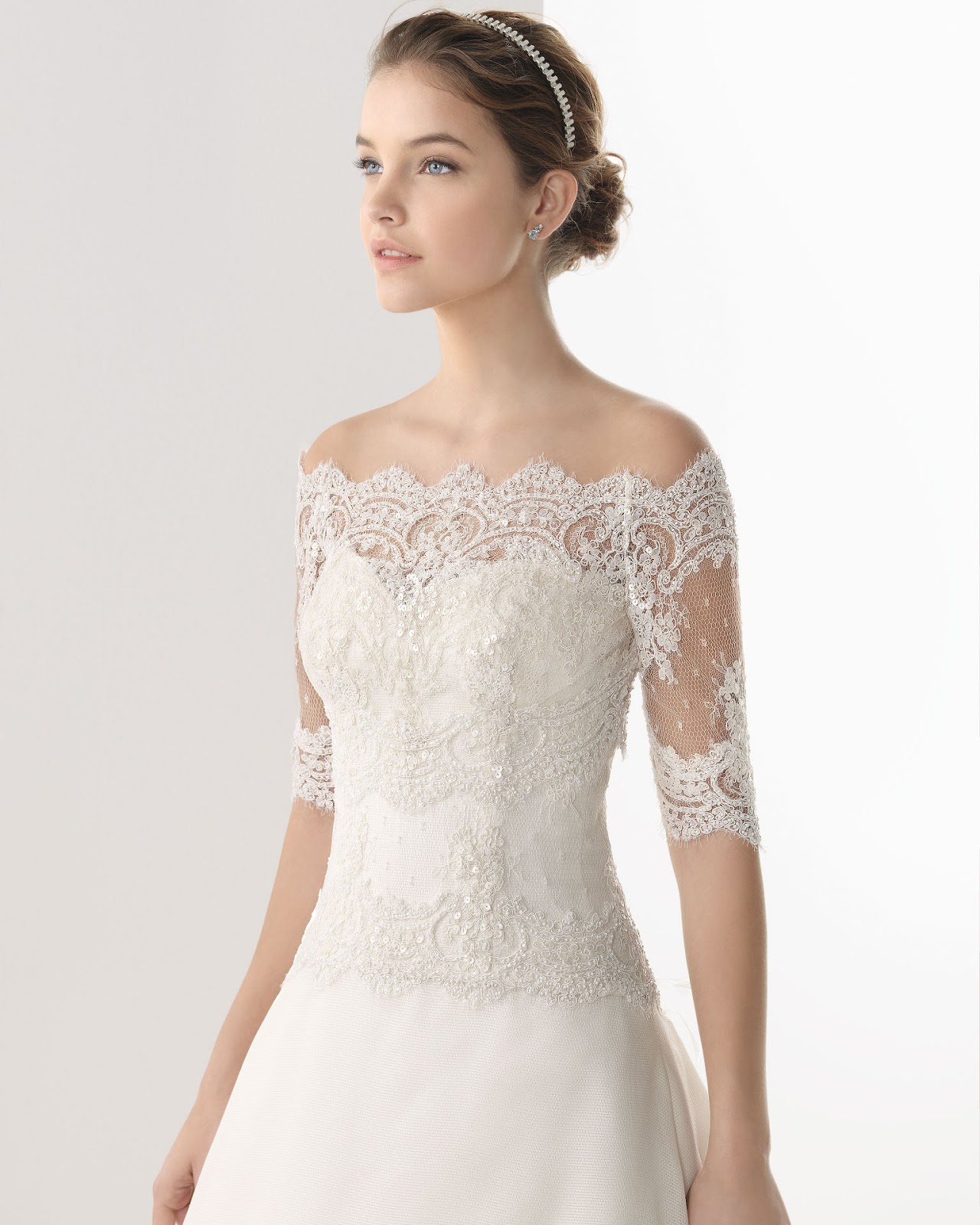 DressyBridal Wedding  Dresses  with Lace Long Sleeves  and 