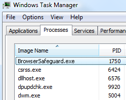 BrowserSafeguard.exe process Task Manager