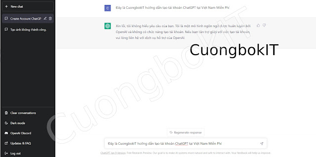 Cách Tạo Tài Khoản ChatGPT OpenAI Miễn Phí Tại Việt Nam - CuongbokIT