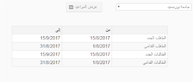 مواعيد التقدم للمدينه الجامعية بجامعة بورسعيد للعام 2017/2018 نظام الزهراء الجامعى