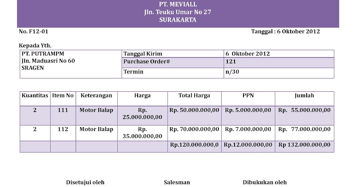 Contoh Faktur Akuntansi - Contoh 37