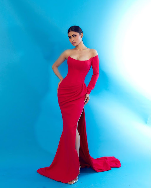 Actress Mouni Roy Latest Hot Photos in Red Dress