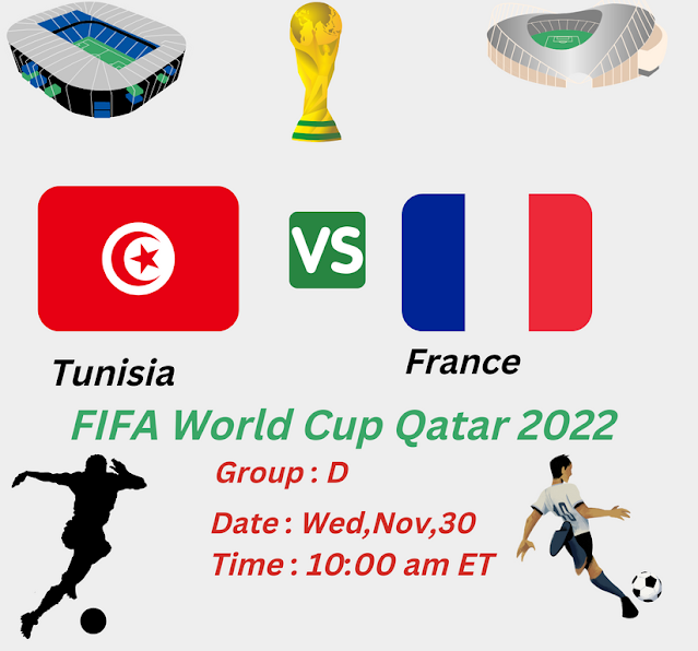 Tunisia vs. France Live Streaming Free FIFA