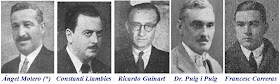 Angel Molero, Constanti Llambies, Ricardo Guinart, Dr Puig i Puig y Francesc Carreras