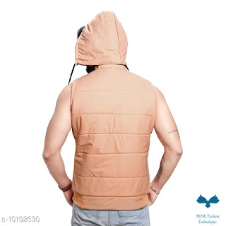 Men's Quilted Sleeveless Jacket (Peach)