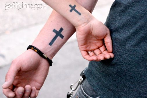 Small Cross Tattoo on Wrist