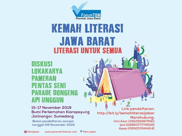  Kemah Literasi Jawa Barat Bakal Digelar  15 - 17 November 2019 di Kiarapayung