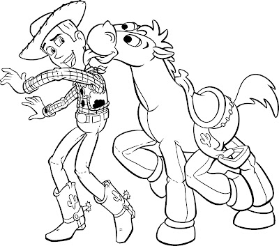  Coloring Sheets on Disney Coloring Pages   Woody Bullseye