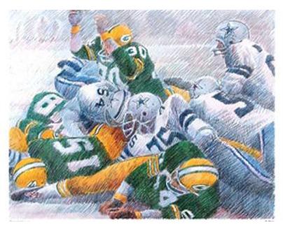 Image Of Green Bay Packer Ice Bowl Touchdown Print From Wisconsin Made