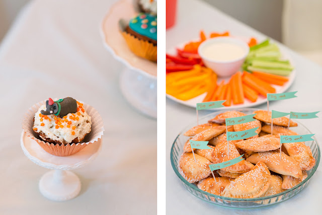 pastel jungle party, birthday buffet, candy bar, animal cupcakes, cheese pies