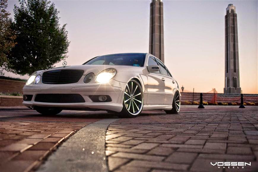 MercedesBenz E500 white W211 on VOSSEN wheels