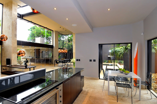 Picture of the modern kitchen by the living room