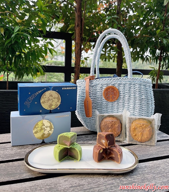 Starbucks Mid-Autumn Mooncake 2023 Set, Starbucks Crochet Bag, Starbucks Mooncake, Caramel Macchiato, Matcha Azuki, Chocolate Praline, Golden Lotus Salted Egg, Food