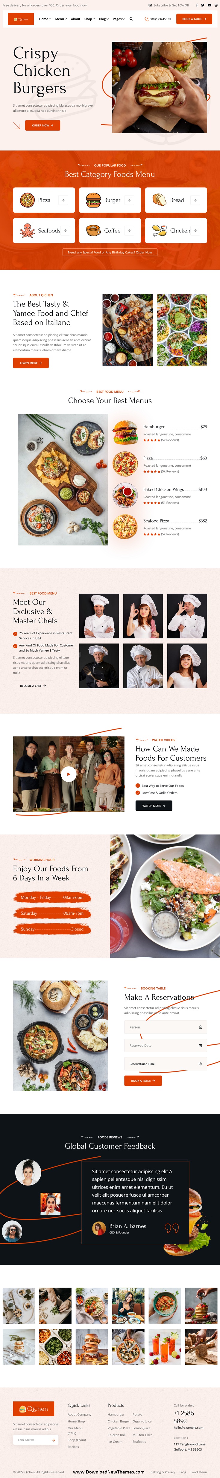 Qichen - Fast Food & Restaurant HTML Template Review