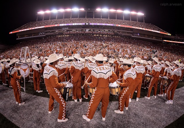 University of Texas Longhorn Band at the football game between the Texas Longhorns and West Virginia Mountaineers