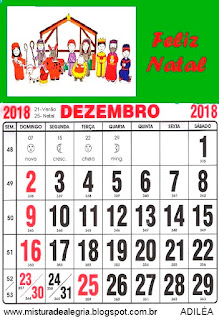 Calendário de 2018 ilustrado